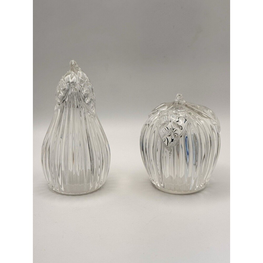 Vintage Gotham Crystal Salt & Pepper Set Apple Pear Made In Germany with /Box